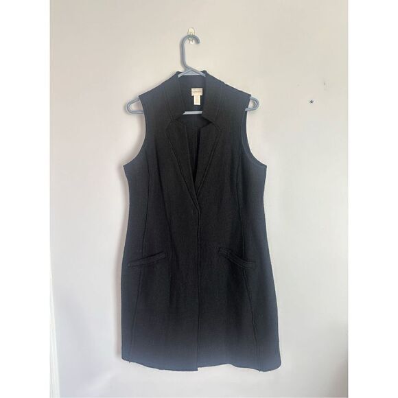 Chico’s Black 100% Boiled Wool Women’s Vest Snap Closure - Picture 4 of 13